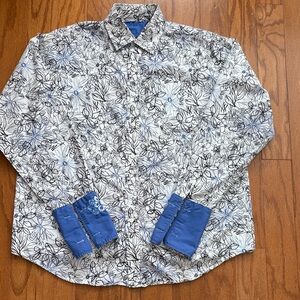 Mens Bugatchi Uomo Floral Pattern Button Down Shirt